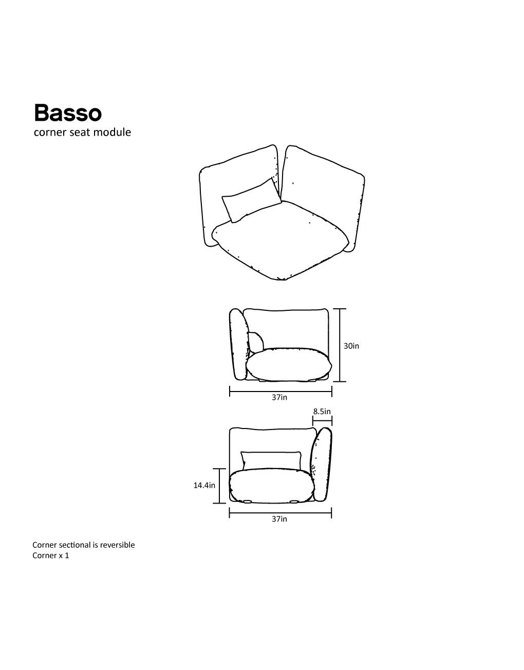 Low Profile Corner Sofa Module