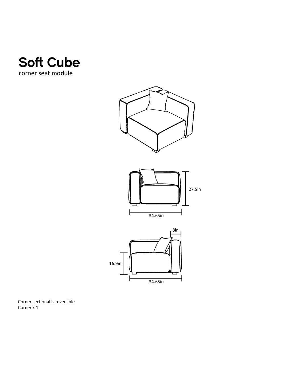 Soft Cube Corner Seat Module