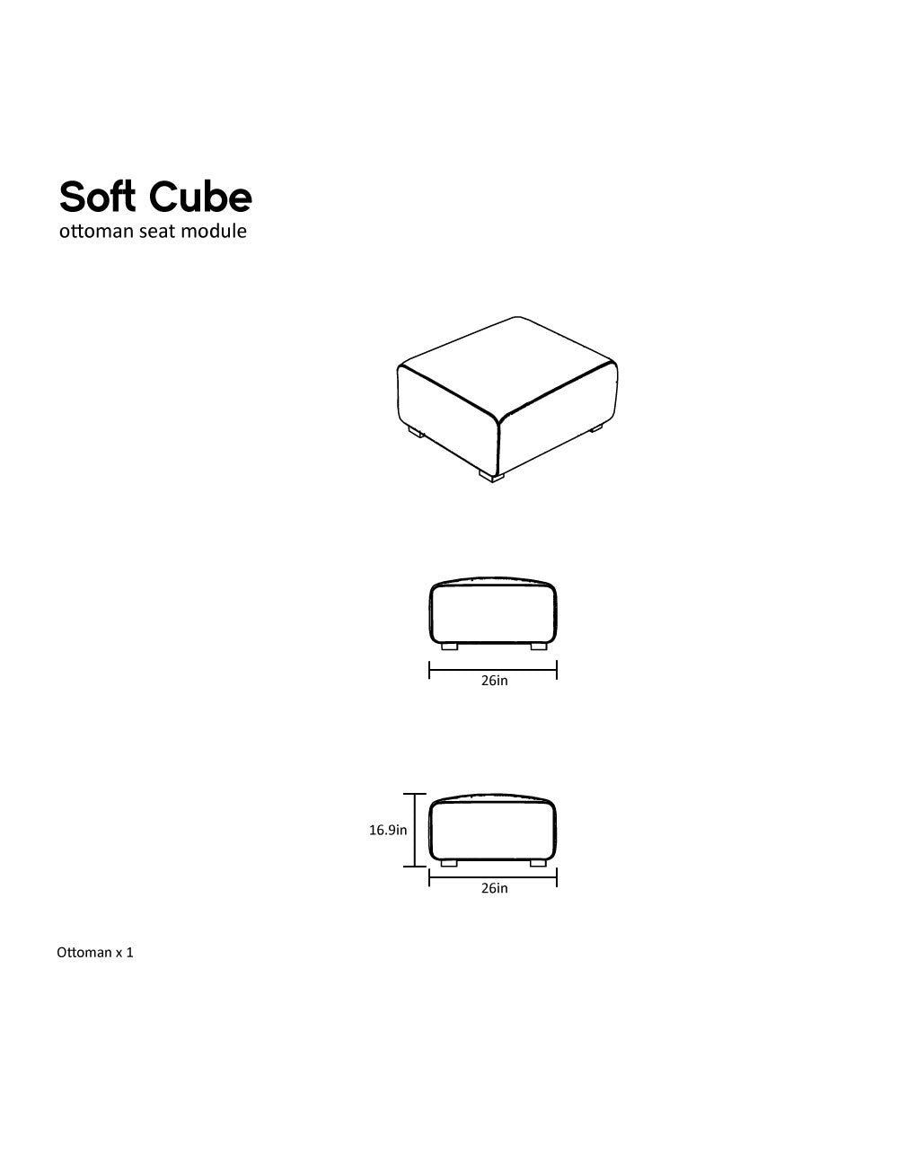 Soft Cube Modular Ottoman