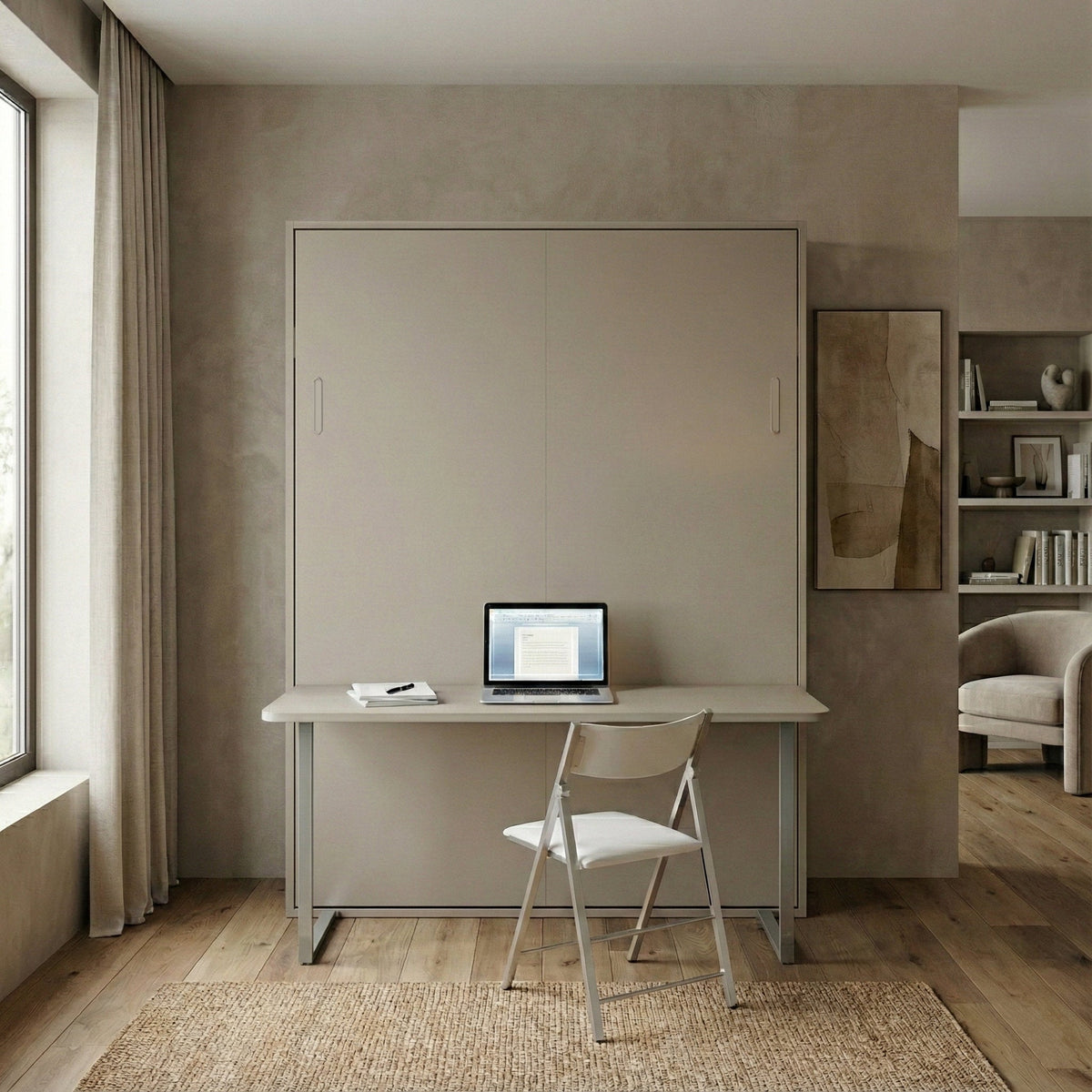Wall Bed with Desk, UK King Size