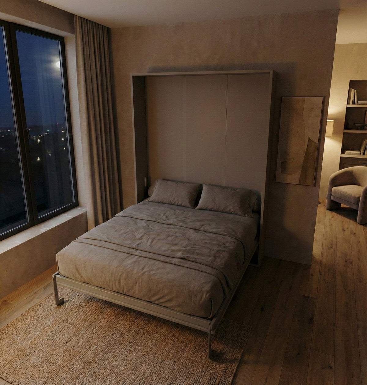 Wall Bed with Desk, UK King Size
