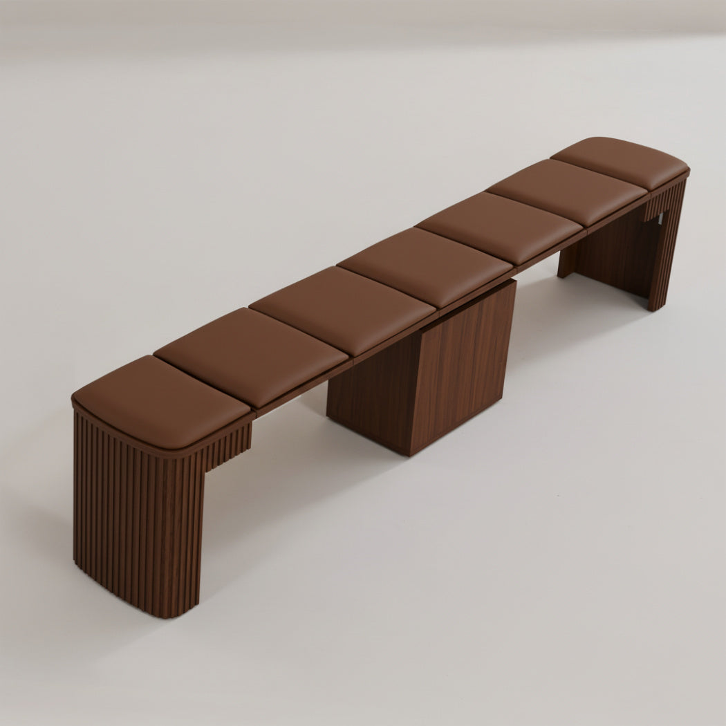 Curved Oak Extending Bench, 60 to 240 cm