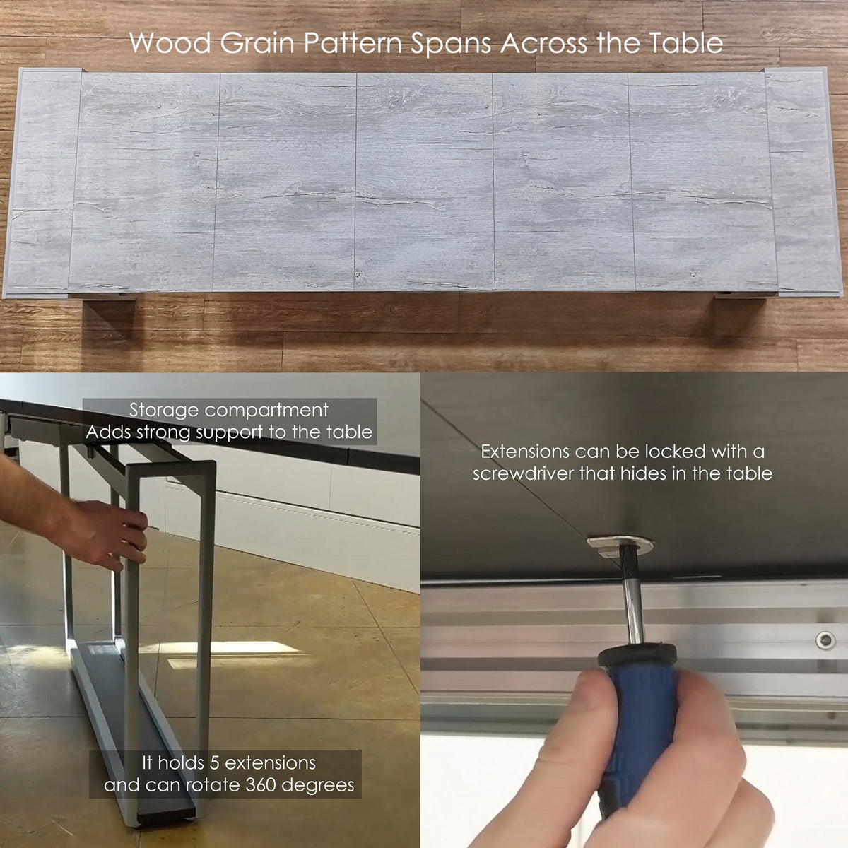 Extending Dining Table with Built In Leaf Storage