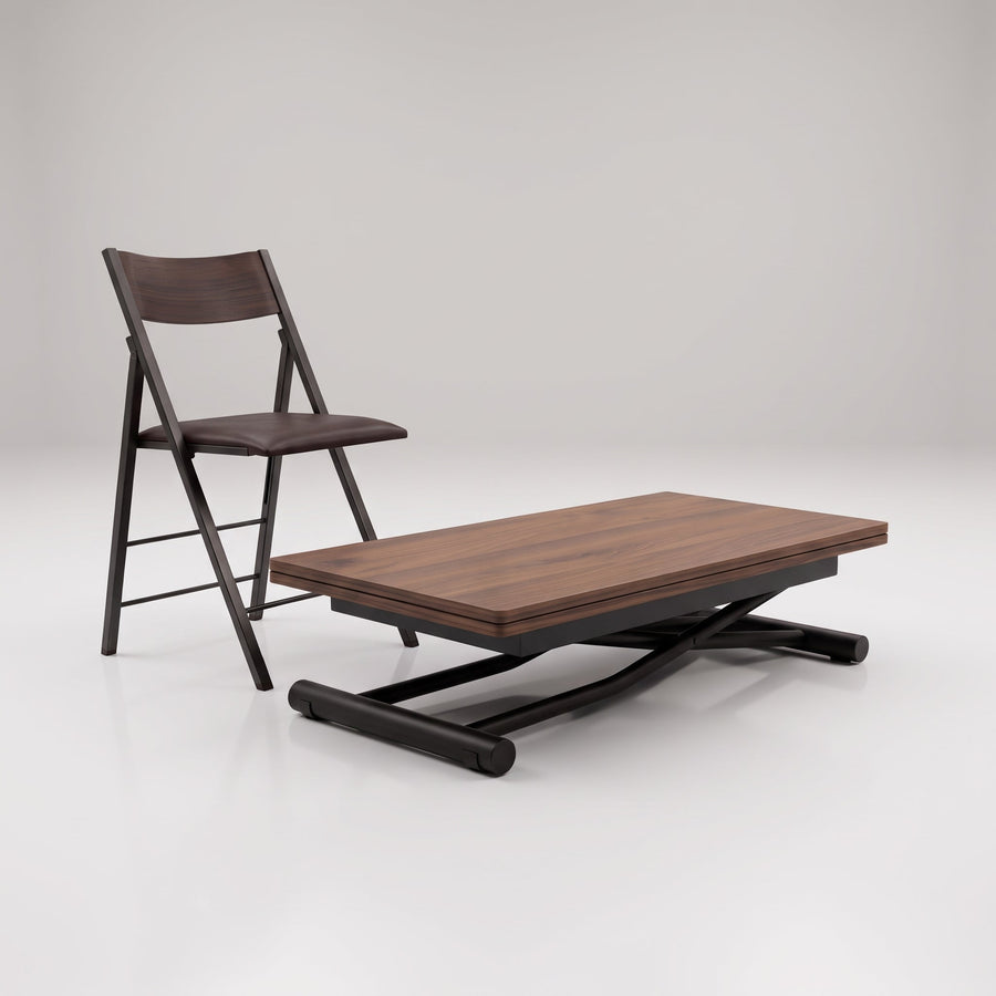 Transforming Table and 4 Folding Chairs Set for Small Flats